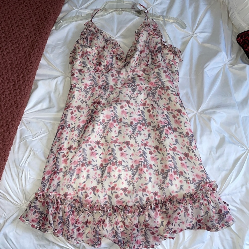 Pink floral dress